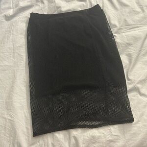 Mesh black pencil skirt double lined with mesh as second layer super flattering